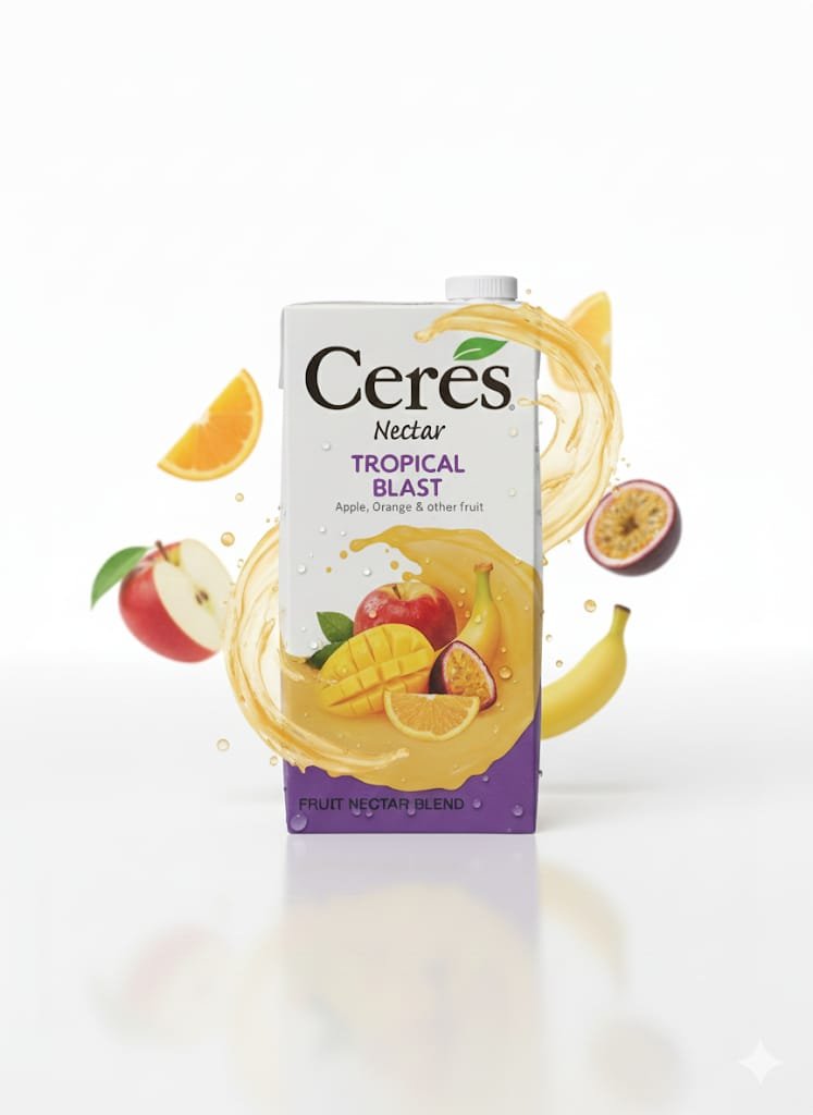 Ceres Tropical Blast Fruit Nectar 1L | Premium Fruit Juice Blend with Apple, Orange, Mango & Passion Fruit