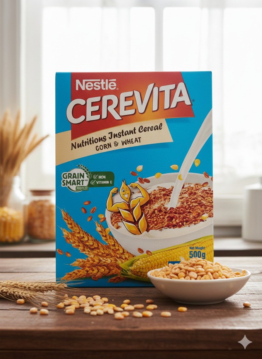 Nestlé Cerevita Instant Cereal – Corn & Wheat (500g)